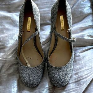 Tweed black heeled Mary Janes Louise Et Cie